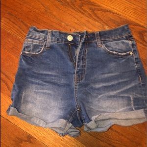 Mid rise jean shorts